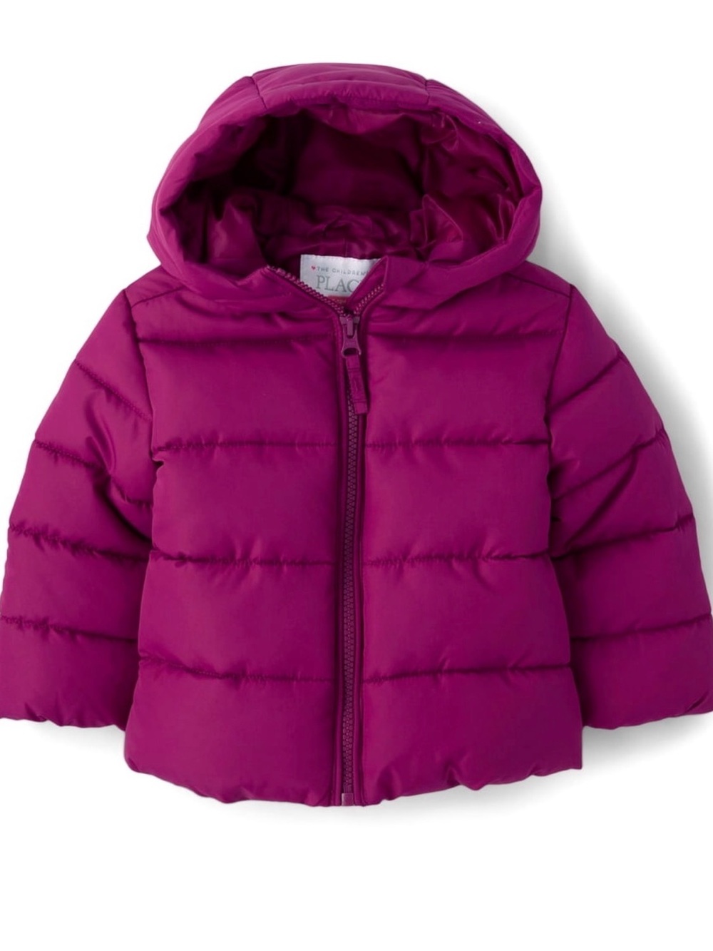 The Children's Place Toddler Hooded Puffer Jacket Deep Magenta, Size 2T